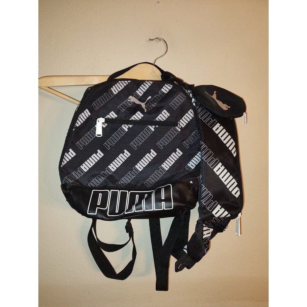 New Puma Women's Set of 3 :  Black & White Mini Backpack , Pouch , Coin Pouch